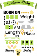 baby boy welcome sign, am, foot print, lbs free svg file