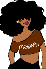 black girl with melanin t shirt, curly hair woman free svg file