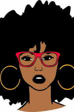 black girl with eyewear and earrings, woman, afro free svg file