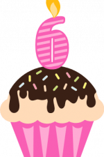 cupcake, 6th birthday free svg file