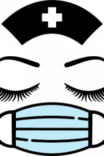 nurse with face mask, pandemic free svg file