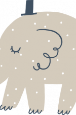 running elephant with hat, baby boho design free svg file