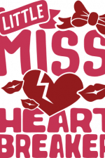 little miss heart breaker, baby girl onesie free svg file
