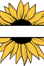 sunflower split text frame, summer free svg file