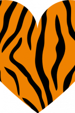 tiger pattern heart, animal skin free svg file