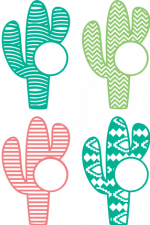 cactus monogram frame bundle free svg file