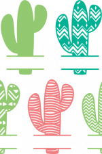 cactus split text frame bundle free svg file