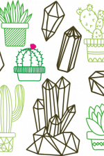 cactus and crystals bundle, decorative free svg file