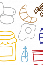 breakfast bundle, bee honey, dipper, eggs, omelet free svg file