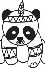 panda, baby boho design free svg file