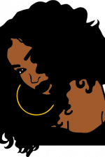 black girl with long hair and earrings, woman, free svg file