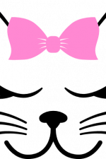 cat head with bow, baby girl free svg file