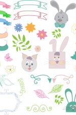 easter bundle, bunny heads, eggs, banners, spring free svg file