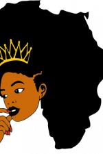 black afro girl with crown, african map free svg file