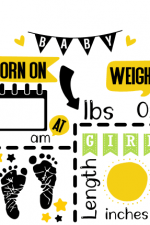 baby girl welcome sign, lbs weight, foot free svg file