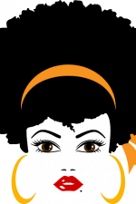 afro woman, head ribbon, earrings black girl free svg file
