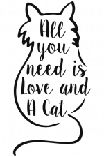 All You Need Is Love And A Cat, Cat Lovers Free Svg File