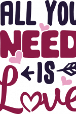 all you need is love, valentine's day free svg file