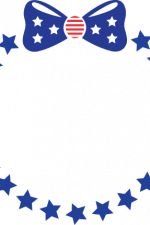 america bow and circle stars monogram frame, 4th of july free svg file