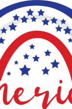 america rainbow, USA patriotic, 4th of july - free svg file for members