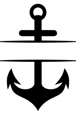 Anchor Split Text Frame, sailing, ship Free Svg File