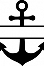 anchor split text frame, ship, sailing - free svg file for members
