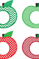 apple monogram frame bundle, fruit, decorative free svg file