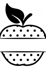 Apple Split Text Frame, Decorative Free Svg File