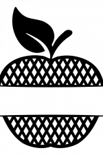 Apple Split Text Frame, Decorative Free Svg File