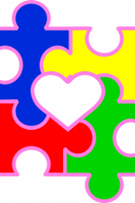 autism heart puzzle monogram frame,  awareness free svg file