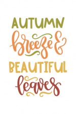 Autumn Breeze and Beautiful Leaves sign Free Svg File