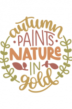 Autumn Paints Nature in Gold Floral Shape Free Svg File