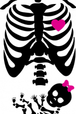 baby girl and mother skeleton, pregnancy - free svg file for members