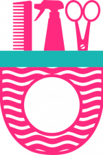 barber monogram frame, spray bottle, comb, scissor, salon free svg file