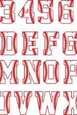 baseball numbers and alphabet bundle, sports, fonts - free svg file for members