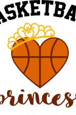 basketball princess, crown, heart shape baseketball ball, sport free svg file