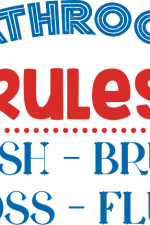 bathroom rules wash brush floss flush, bathroom free svg file