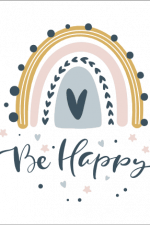 be happy rainbow, baby boho design free svg file
