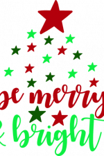 be merry and bright, stars, christmas free svg file