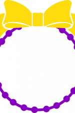 beads circle with bow, carnival, mardi gras decorative free svg file