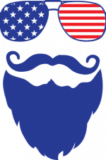 beard, moustache american flag sunglasses, man face, 4th of july free svg file