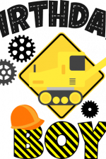 birthday boy, construction, hard hat, gear, crane free svg file
