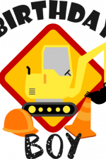 birthday boy, excavator, hard hat, construction free svg file