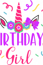 birthday girl, horn, unicorn party free svg file