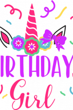 birthday girl, unicorn theme, t-shirt design free svg file