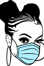 black girl with face mask free svg file