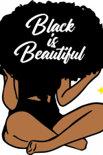 black is beautiful, sitting afro girl free svg file