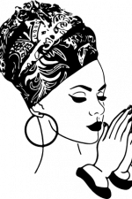 black lady, praying free svg file clipart image