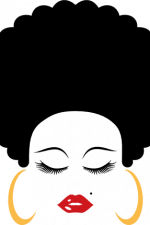 black woman, afro girl head with curly hair and earrings free svg file