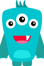 blue monster with triple eye free svg file